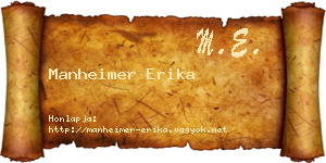 Manheimer Erika névjegykártya